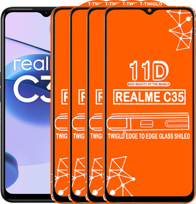 TWIGLO Edge To Edge Tempered Glass for REALME C35(Pack of 4)