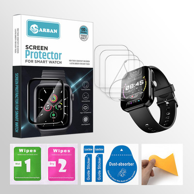ARBAN Edge To Edge Tempered Glass for boAt Ultima Call Max 2 inch Smartwatch 4 PROTECTOR + 4 WIPES + 4 DUST REMOVAL STICKER + 1 WIPER(Pack of 4) ARBAN Edge To Edge Tempered Glass for boAt Ultima Call Max 2 inch Smartwatch 4 PROTECTOR + 4 WIPES + 4 DUST REMOVAL STICKER + 1 WIPER(Pack of 4)