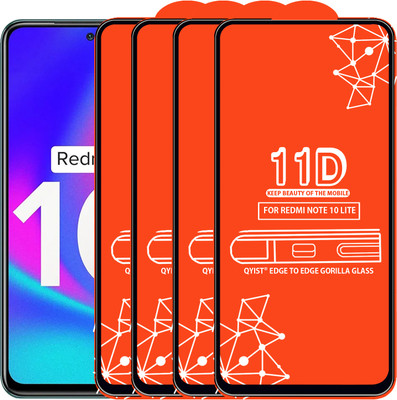 Qyist Edge To Edge Tempered Glass for Redmi Note 10 Lite(Pack of 4)