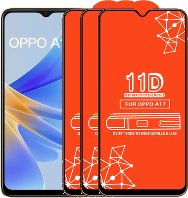 Qyist Edge To Edge Tempered Glass for Oppo A17(Pack of 3)