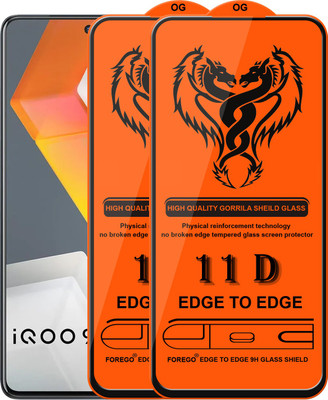 Forego Edge To Edge Tempered Glass for IQOO 9 SE(Pack of 2)