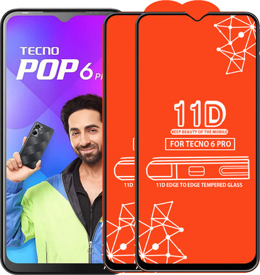 Roxel Edge To Edge Tempered Glass for Tecno 6 Pro(Pack of 2)