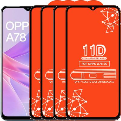 Qyist Edge To Edge Tempered Glass for Oppo A78 5G(Pack of 4)