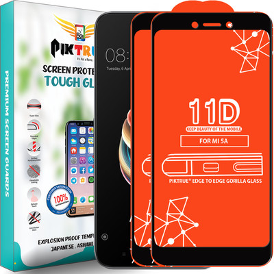 PikTrue Edge To Edge Tempered Glass for Mi Redmi 5A(Pack of 2)