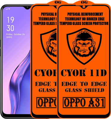CYOR Edge To Edge Tempered Glass for OPPO A31(Pack of 2)