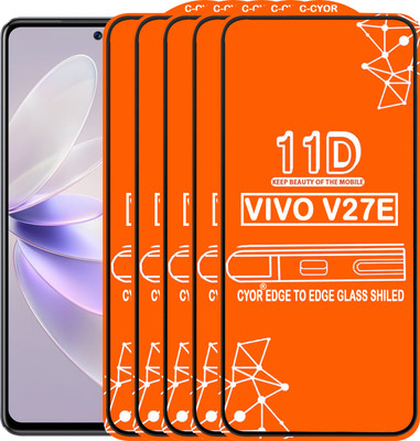 CYOR Edge To Edge Tempered Glass for VIVO V27E(Pack of 5)