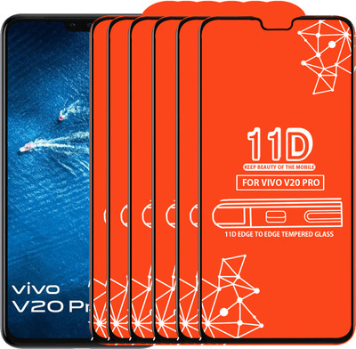 Qyist Edge To Edge Tempered Glass for Vivo V20 Pro(Pack of 6)