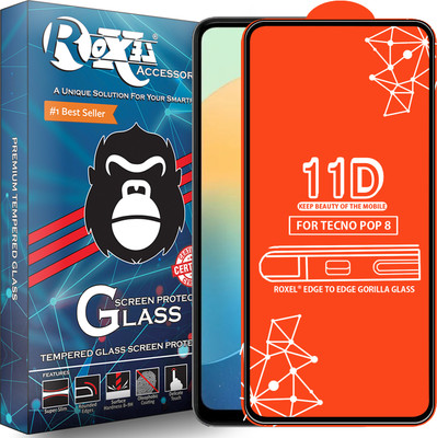 Roxel Edge To Edge Tempered Glass for Tecno Pop 8(Pack of 1)