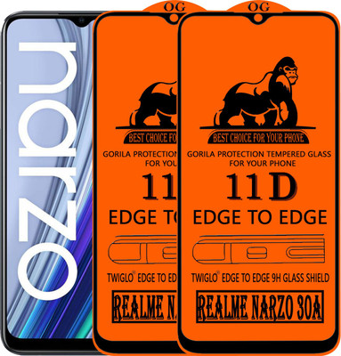 TWIGLO Edge To Edge Tempered Glass for REALME NARZO 30A(Pack of 2)