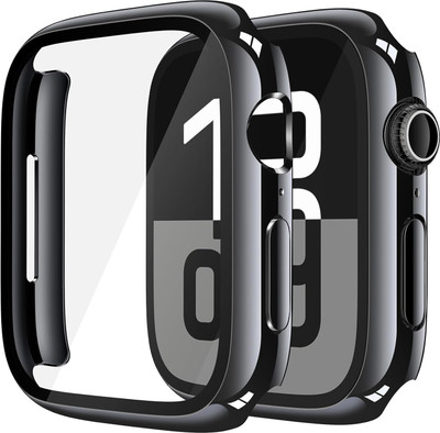 Skymac Edge To Edge Tempered Glass for Apple Watch Series 10 46mm Case - [Black] [HARD](Pack of 1)