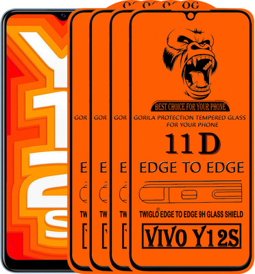 TWIGLO Edge To Edge Tempered Glass for VIVO Y12S(Pack of 4)
