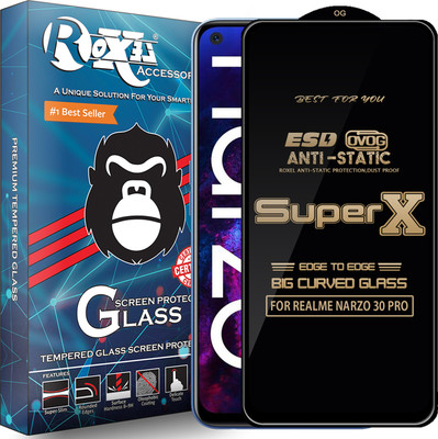 Roxel Edge To Edge Tempered Glass for REALME NARZO 30 PRO(Pack of 1)
