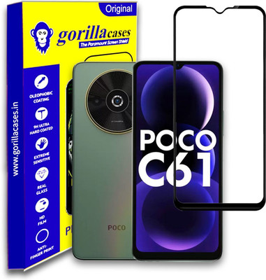 Gorilla Cases Edge To Edge Tempered Glass for POCO C61(Pack of 1)
