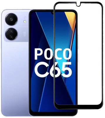 HOBBYTRONICS Edge To Edge Tempered Glass for POCO C65, POCO C65 5G, Poco C65, Poco C65 5G(Pack of 1)
