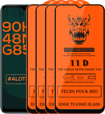 Forego Edge To Edge Tempered Glass for Tecno Pova Neo(Pack of 4)