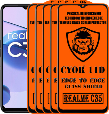 CYOR Edge To Edge Tempered Glass for REALME C35(Pack of 5)