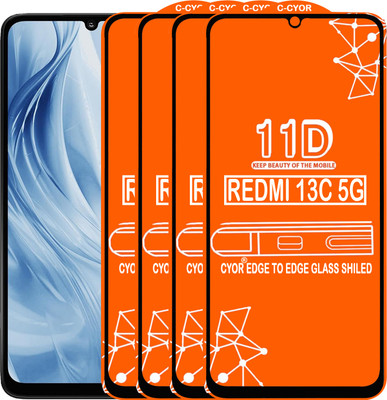 CYOR Edge To Edge Tempered Glass for REDMI MI 13C 5G(Pack of 4)