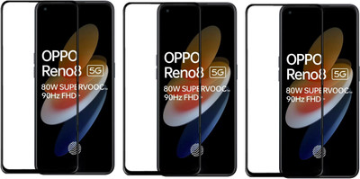 ISAAK Edge To Edge Tempered Glass for OPPO Reno8 Pro 5G Edge to Edge, Full Glue, 11D Tempered Glass(Pack of 3)