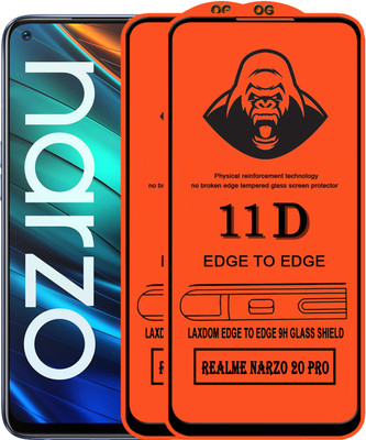 Laxdom Edge To Edge Tempered Glass for REALME NARZO 20 PRO(Pack of 2)