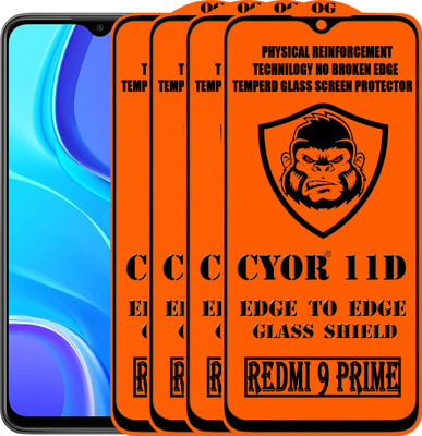 CYOR Edge To Edge Tempered Glass for REDMI 9 PRIME(Pack of 4)