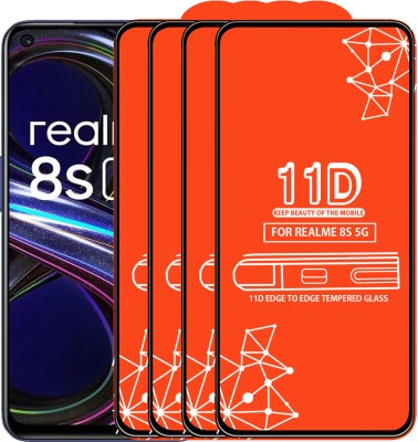 Qyist Edge To Edge Tempered Glass for Realme 8S 5G(Pack of 4)