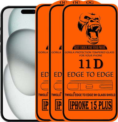 TWIGLO Edge To Edge Tempered Glass for IPHONE 15 PLUS(Pack of 3)