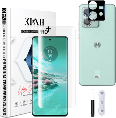 KLAH Edge To Edge Tempered Glass for Motorola Edge 40 Neo, With Camera Lens Protector(Pack of 1)