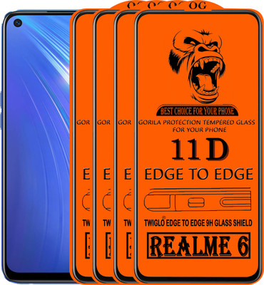 TWIGLO Edge To Edge Tempered Glass for REALME 6(Pack of 4)