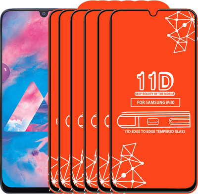 Roxel Edge To Edge Tempered Glass for Samsung Galaxy M30(Pack of 6)