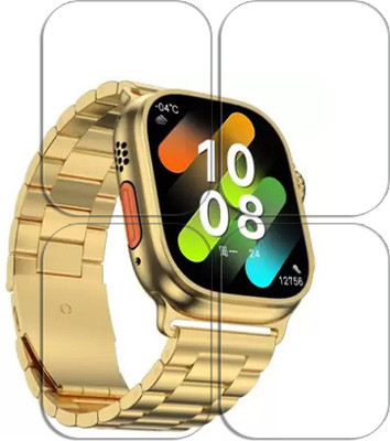 SOMTONE Edge To Edge Tempered Glass for S9 Ultra Gold Watch 24k Golden Design 2.19 inch SMARTWATCH SCREEN GUARD(Pack of 4)