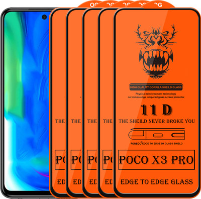 Forego Edge To Edge Tempered Glass for Poco X3 Pro(Pack of 5)