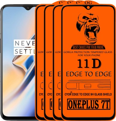 CYOR Edge To Edge Tempered Glass for ONEPLUS 7T(Pack of 4)