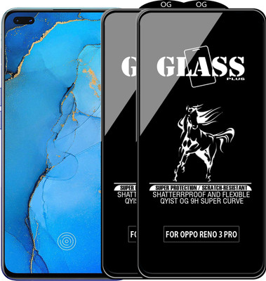 Qyist Edge To Edge Tempered Glass for OPPO RENO 3 PRO(Pack of 2)