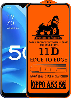 TWIGLO Edge To Edge Tempered Glass for OPPO A55 5G(Pack of 1)