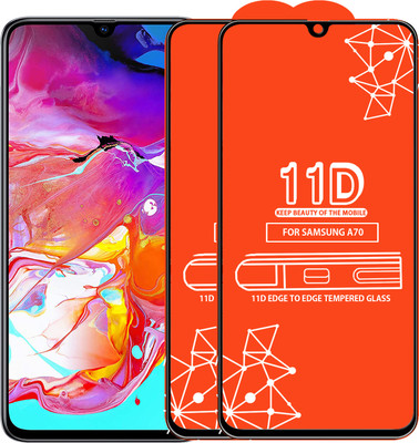 Qyist Edge To Edge Tempered Glass for Samsung Galaxy A70(Pack of 2)