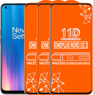 TWIGLO Edge To Edge Tempered Glass for ONEPLUS NORD CE 2(Pack of 3)