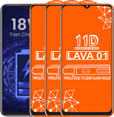 TWIGLO Edge To Edge Tempered Glass for LAVA O1(Pack of 3)
