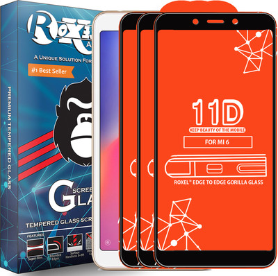 Roxel Edge To Edge Tempered Glass for Mi Redmi 6(Pack of 3)
