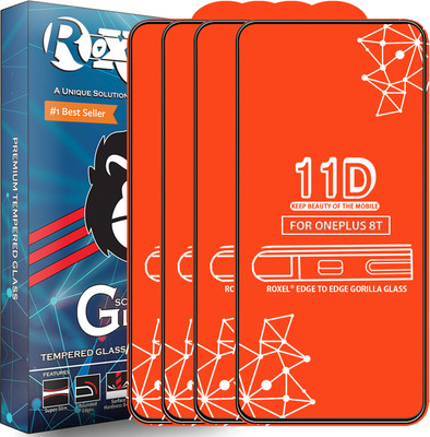 Roxel Edge To Edge Tempered Glass for Oneplus 8T(Pack of 4)