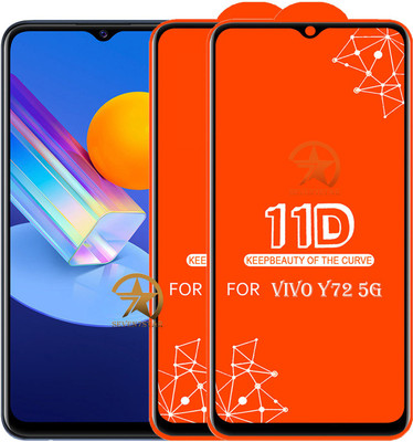 SEVEN7STAR Edge To Edge Tempered Glass for VIVO Y72 5G(Pack of 2)