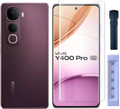 MEIBO Edge To Edge Tempered Glass for Vivo Y400 Pro 5G • Vivo Y400 Pro • Vivo Y400 Pro 5G • Vivo Y400 Pro • Vivo Y400 5G • Vivo Y400 UV HD+ Tempered Glass Screen Protector Guard Compatible For Infinix Note 50S 5G+ (6.78 Inch, Pack of 1) Full Adhesive UV HD+ Curved Case Friendly HD Clarity with easy 
