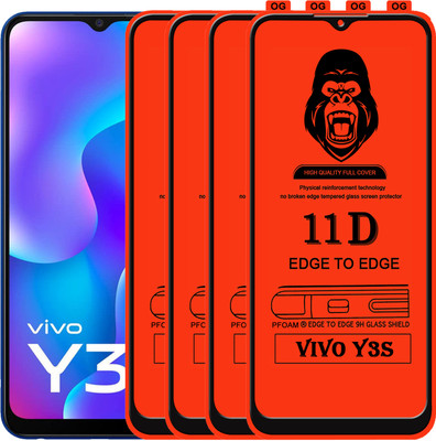 Rofix star Edge To Edge Tempered Glass for VIVO Y3S(Pack of 4)