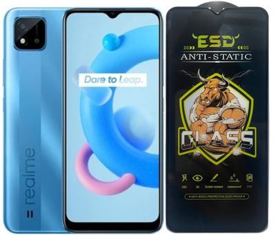 Resolute Edge To Edge Tempered Glass for Realme C20, ESD Tempered Glass, ESD Screen Protector, Anti Static, Screen Protector(Pack of 1)