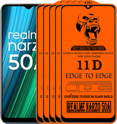 CYOR Edge To Edge Tempered Glass for REALME NARZO 50A(Pack of 5)