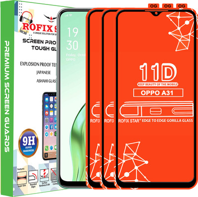 Rofix star Edge To Edge Tempered Glass for OPPO A31(Pack of 3)