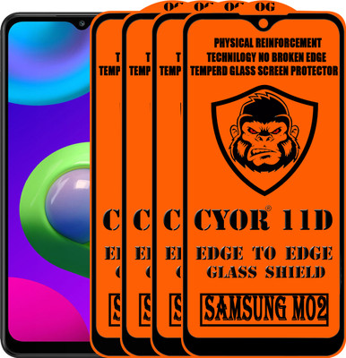 CYOR Edge To Edge Tempered Glass for SAMSUNG M02(Pack of 4)