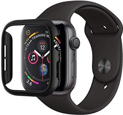 TSHIENTT Edge To Edge Screen Guard for Apple Watch 44mm Series 4 built-in Screen Protector With Bumper Case Cover (Black), Hard Matte Silicone Protection Front Case Cover With Attached Screen Protector Compatible For Apple Smartwatch Se2 / 6 / Se / 5/4 (44Mm) Full Coverage (Black)(Pack of 1) TSHIENTT Edge To Edge Screen Guard for Apple Watch 44mm Series 4 built-in Screen Protector With Bumper Case Cover (Black), Hard Matte Silicone Protection Front Case Cover With Attached Screen Protector Compatible For Apple Smartwatch Se2 / 6 / Se / 5/4 (44Mm) Full Coverage (Black)(Pack of 1)