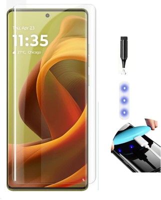 Global Mart Edge To Edge Tempered Glass for Motorola G85 5G Advanced Border Less Full Edge to Edge UV Screen Protector and Easy Installation Kit(Pack of 1)