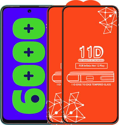 Qyist Edge To Edge Tempered Glass for Infinix Hot 12 Play(Pack of 2)