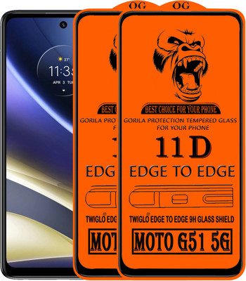 TWIGLO Edge To Edge Tempered Glass for MOTO G51 5G(Pack of 3)